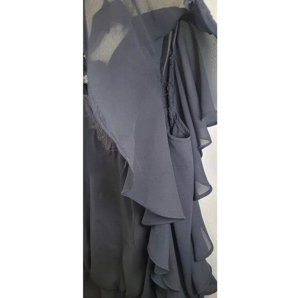 Vintage All that Jazzy Dress Womens Medium Black Layered Goth Witchy Whimscical - Picture 3 of 7